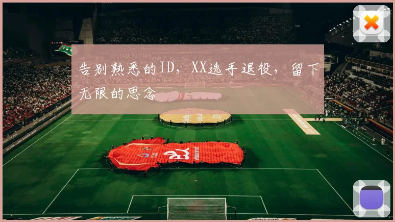 告别熟悉的ID,XX选手退役,留下无限的思念