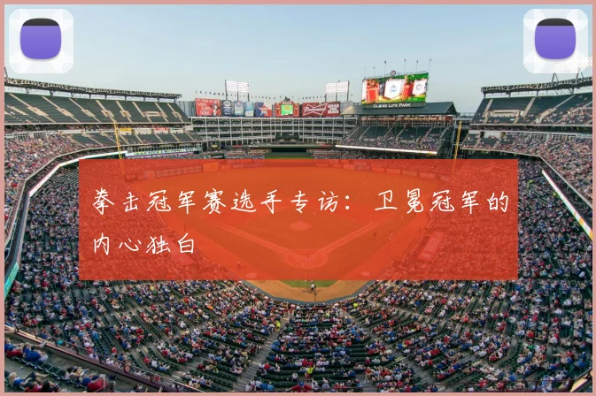 拳击冠军赛选手专访:卫冕冠军的内心独白